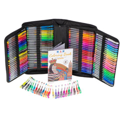 Set Pixuri cu gel cu Rezerve si Carte de colorat si Penar 246 piese