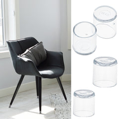 Set protectii anti-zgarieturi picioare scaun 19mm transparente