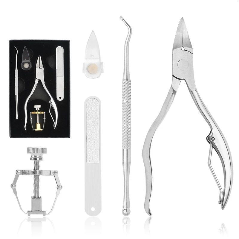 Set trusa Pedichiura  ingrijire Unghii Incarnate cu 6 instrumente Otel inoxidabil