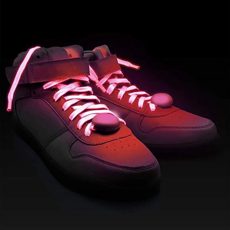 Sireturi luminoase cu led 3 moduri de iluminare 110 - 0.8 cm textil culoare rosu