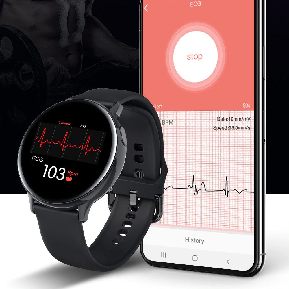 Smartwatch bluetooth cu termometru nivel oxigen nivel imunitate tensiune 15 functii iosandroid lcd tactil 1.28"