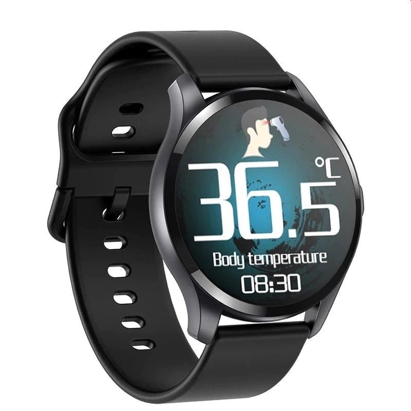 Smartwatch bluetooth cu termometru nivel oxigen nivel imunitate tensiune 15 functii iosandroid lcd tactil 1.28"
