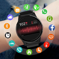 Smartwatch bluetooth cu termometru nivel oxigen nivel imunitate tensiune 15 functii iosandroid lcd tactil 1.28"
