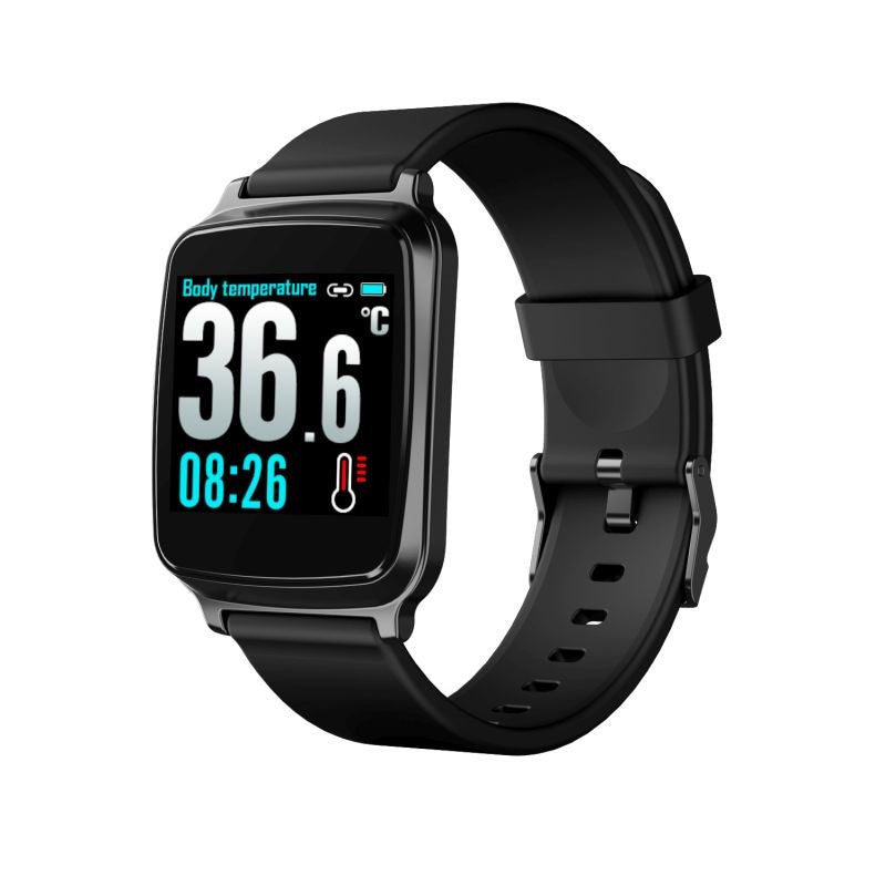 Smartwatch bluetooth cu termometru nivel oxigen tensiune arteriala 15 functii iosandroid  lcd 1.3” tft ip67