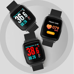 Smartwatch bluetooth cu termometru nivel oxigen tensiune arteriala 15 functii iosandroid  lcd 1.3” tft ip67