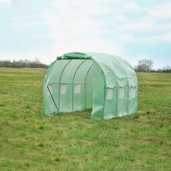 Solar tip tunel pentru gradina 4.5x3-2 m ferestre 2 intrari sera 13.5 mp cadru otel