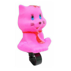 Sonerie bicicleta copii figurina pisica roz 6.5 x 6.5 x 11.5 cm
