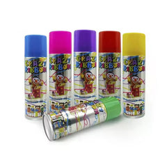 Spray confetti pentru petreceri crazzy ribbon diverse culori culoare albastru