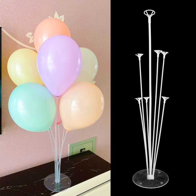 Stand aranjament 7 Baloane inaltime 70 cm Transparent