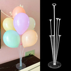 Stand aranjament 7 Baloane inaltime 70 cm Transparent
