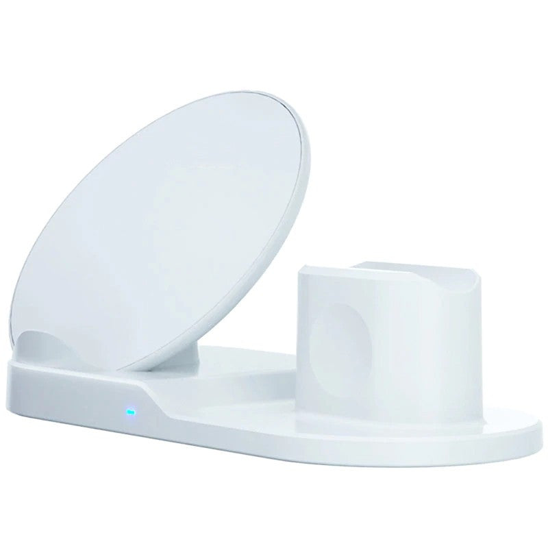 Statie incarcare wireless qi 3 in 1 conector lightning usbusb-c telefon ceas casti