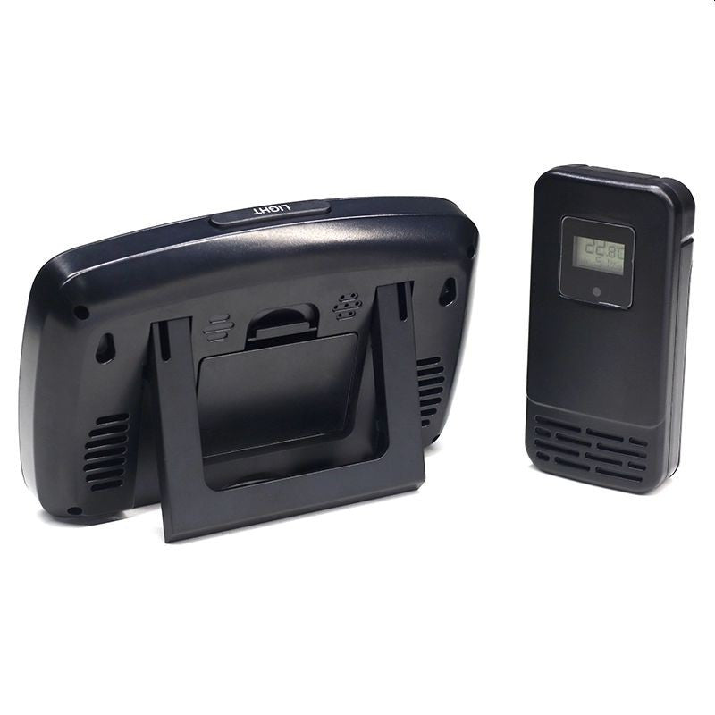 Statie meteo lcd senzor wireless exterior umiditate ceas digital cu alarma