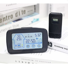 Statie meteo lcd senzor wireless exterior umiditate ceas digital cu alarma