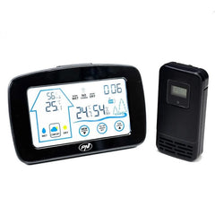 Statie meteo lcd senzor wireless exterior umiditate ceas digital cu alarma