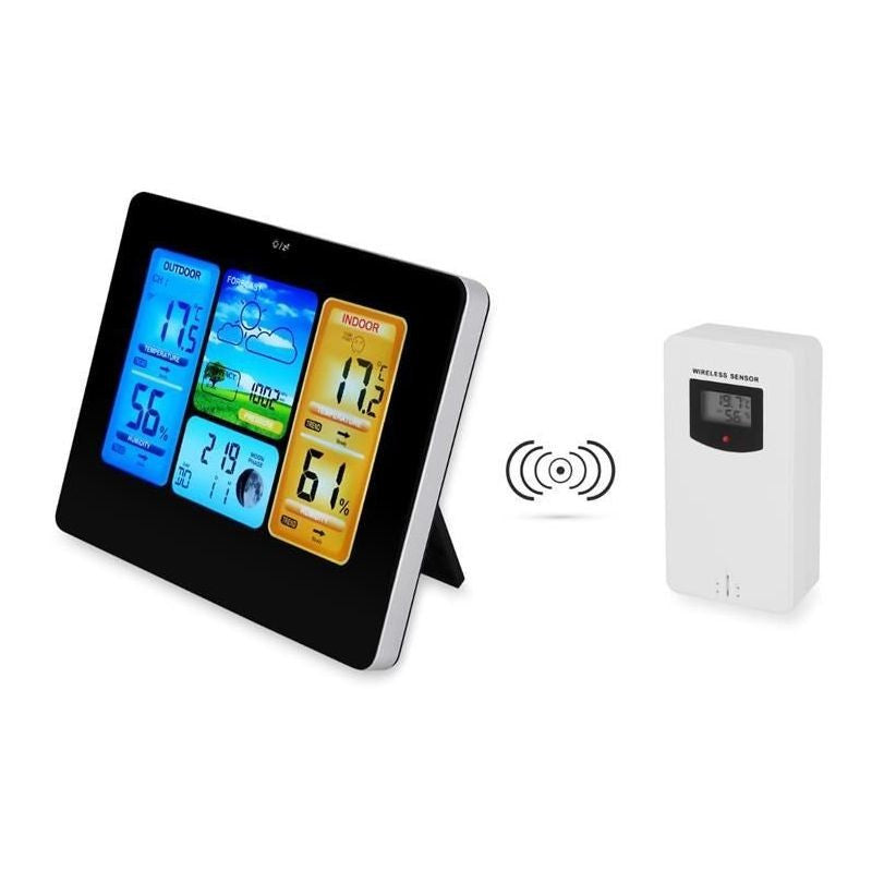 Statie meteo wireless senzor extern lcd color alarma calendar fazele lunii