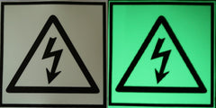 Stiker Semn de Avertizare Pericol Electrocutare Fosforescent 10-10 cm