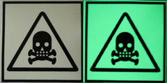 Stiker Semn de avertizare Substante Toxice Fosforescent 10-10 cm