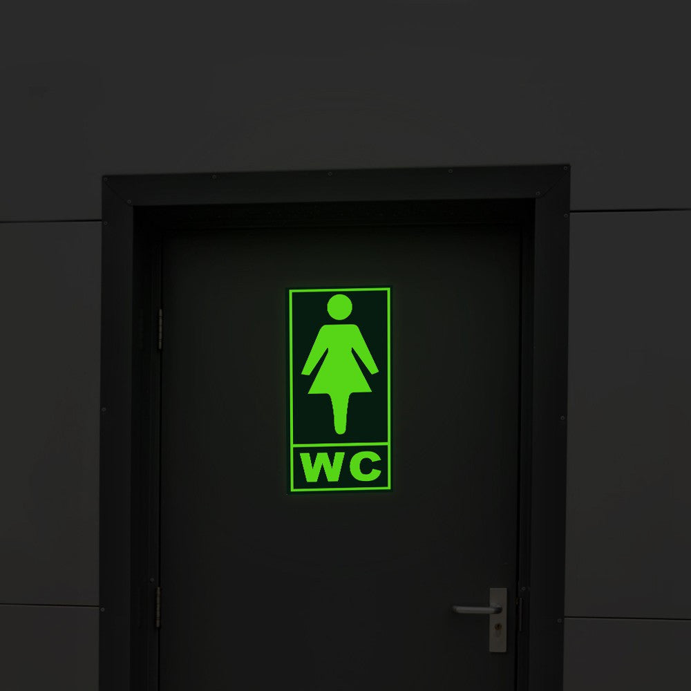 Stiker Semn informare fosforescent WC Femei 20-10 cm