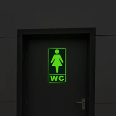 Stiker Semn informare fosforescent WC Femei 20-10 cm