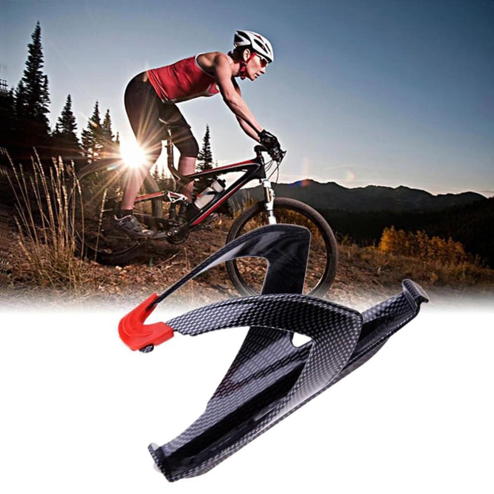 Suport bidon apa bicicleta universal constructie solida 8-14-8cm negru-rosu