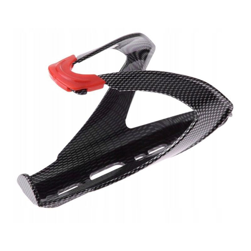 Suport bidon apa bicicleta universal constructie solida 8-14-8cm negru-rosu
