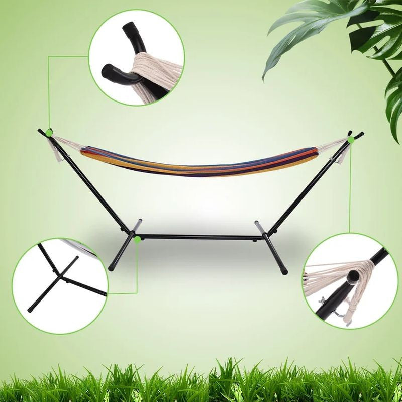 Suport cadru Hamac 270x105 cm metalic cu husa transport negru
