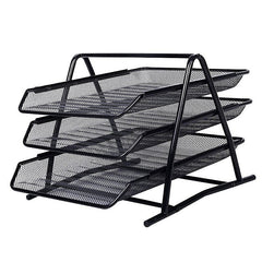 Suport documente etajat 3 tavite plasa metalica 30x28x26 cm