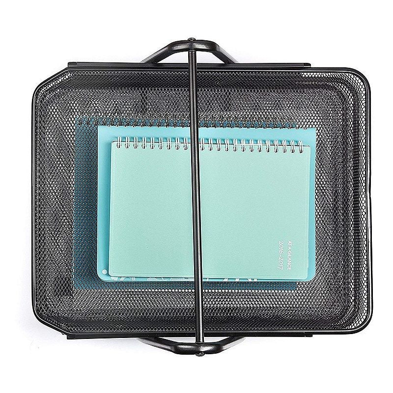 Suport documente etajat 3 tavite plasa metalica 30x28x26 cm