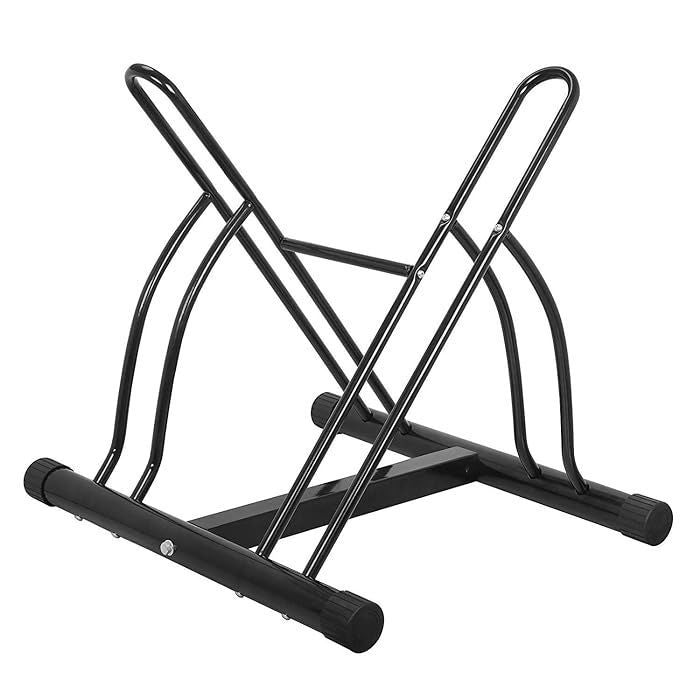 Suport dublu pentru biciclete de 20x29 inch fixare sol otel negru