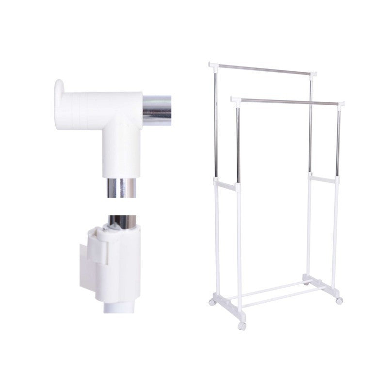 Suport umerase dublu stender cu rotile raft incaltaminte 159x80x40 cm
