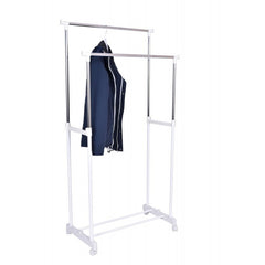 Suport umerase dublu stender cu rotile raft incaltaminte 159x80x40 cm