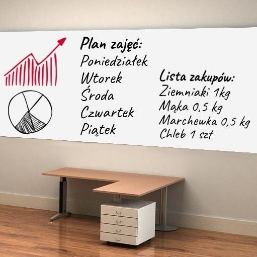 Tabla de scris tip Sticker 200x45 cm alba carioca inclusa