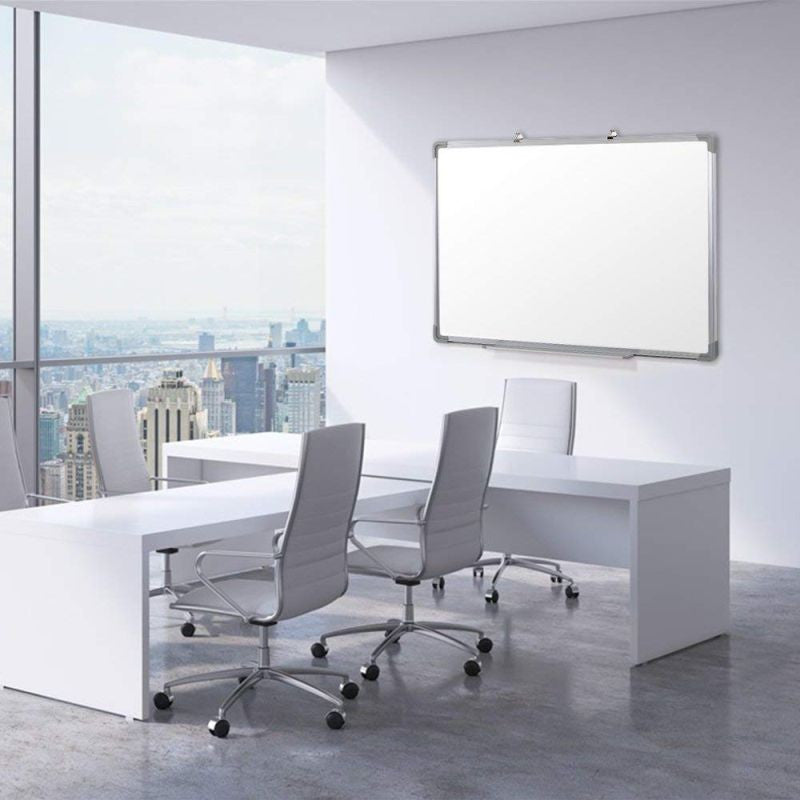 Tabla magnetica alba 90-120 cm rama de aluminiu fixare perete suport markere