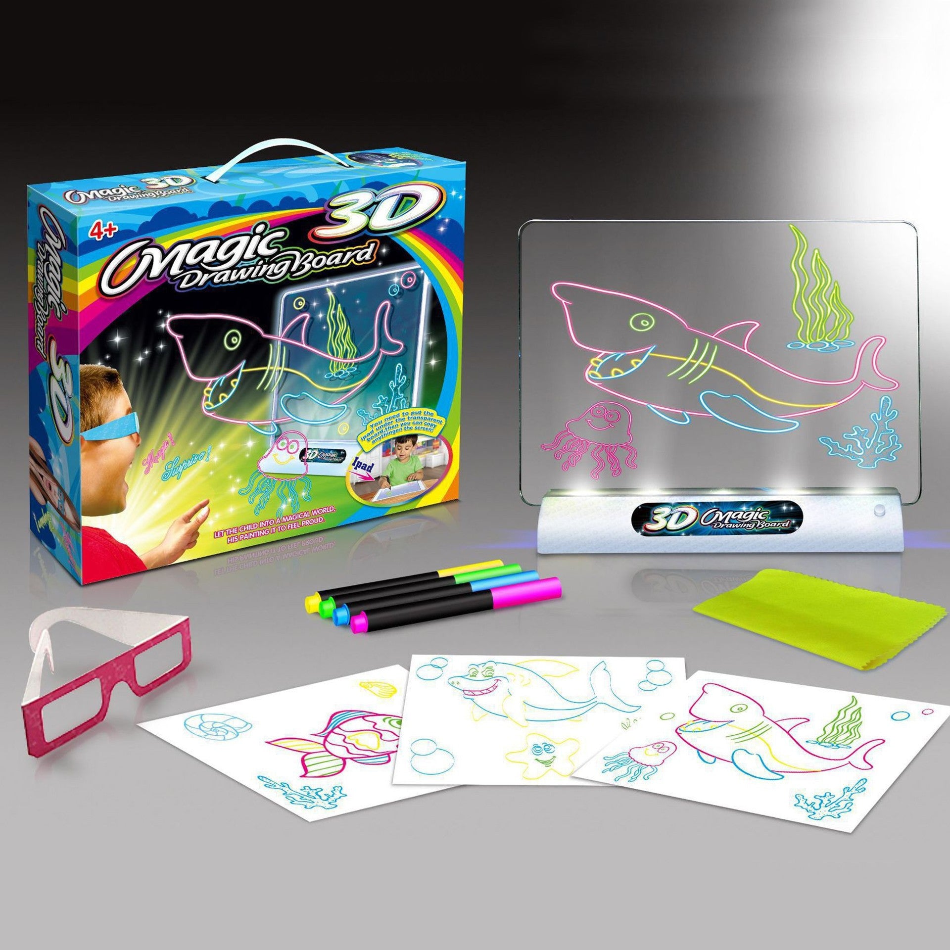 Tablita 3d pentru desen stand iluminat markere ochelari 3d sabloane