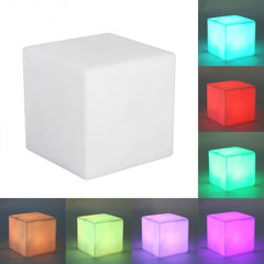 Taburet tip cub iluminat led 40x40 cm 16 culori 4 moduri control telecomanda