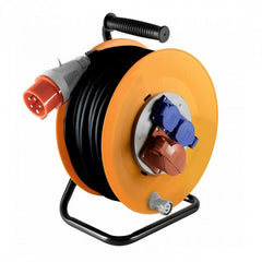 Tambur cablu 3 prize 230V si 400V Trifazic 25m Home