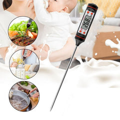 Termomentru digital alimentar pentru bucatarie preparate alimentare si bauturi display sonda otel inoxidabil suport