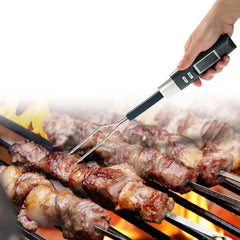 Termometru digital cu sonda pentru carne afisaj lcd iluminat 2 functii sonda otel