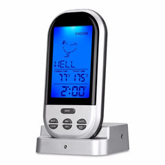 Termometru digital cu sonda pentru carne wireless display lcd led 8 butoane
