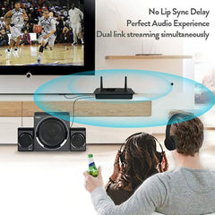 Transmitator Receptor audio Bluetooth 5.0 antena duala dual stream bypass 3 in 1