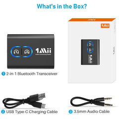 Transmitator receptor pentru TV Bluetooth 5.2 Reincarcabil  dual link HD Audio