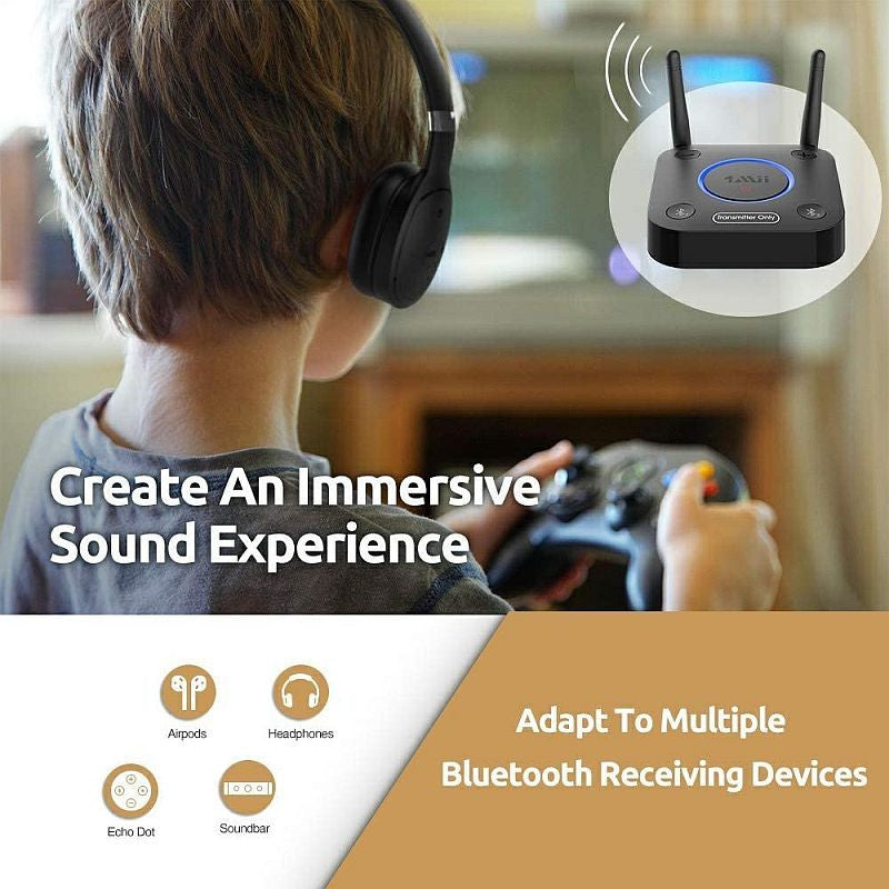 Transmitator TV Bluetooth 5.2 Dual Link, Optic/Coaxial, aptX HD si aptX-LL