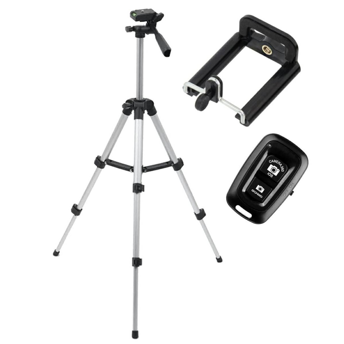Trepied fotografic din aluminiu compact cu suport mobil 3D  Telecomanda Bluetooth