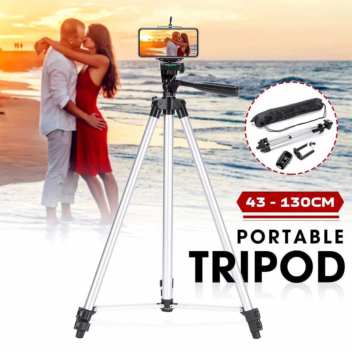 Trepied fotografic din aluminiu compact cu suport mobil 3D  Telecomanda Bluetooth