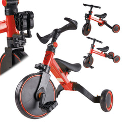 Tricicleta reglabila 3in1 pentru copii culoare rosie, Tenshop