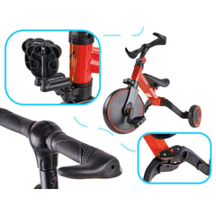 Tricicleta reglabila 3in1 pentru copii culoare rosie, Tenshop