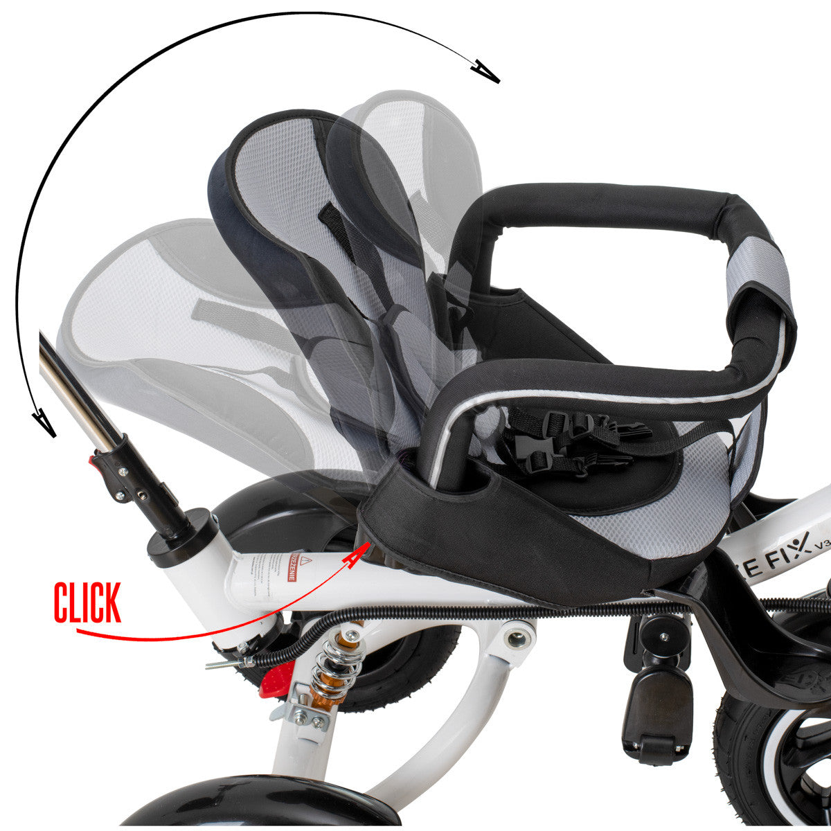 Tricicleta si Carucior pentru copii Premium TRIKE FIX V3 culoare Neagra