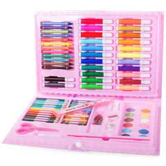 Trusa pictura si desen pentru fetite set 86 piese, roz