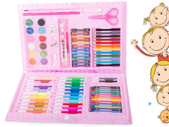 Trusa pictura si desen pentru fetite set 86 piese, roz