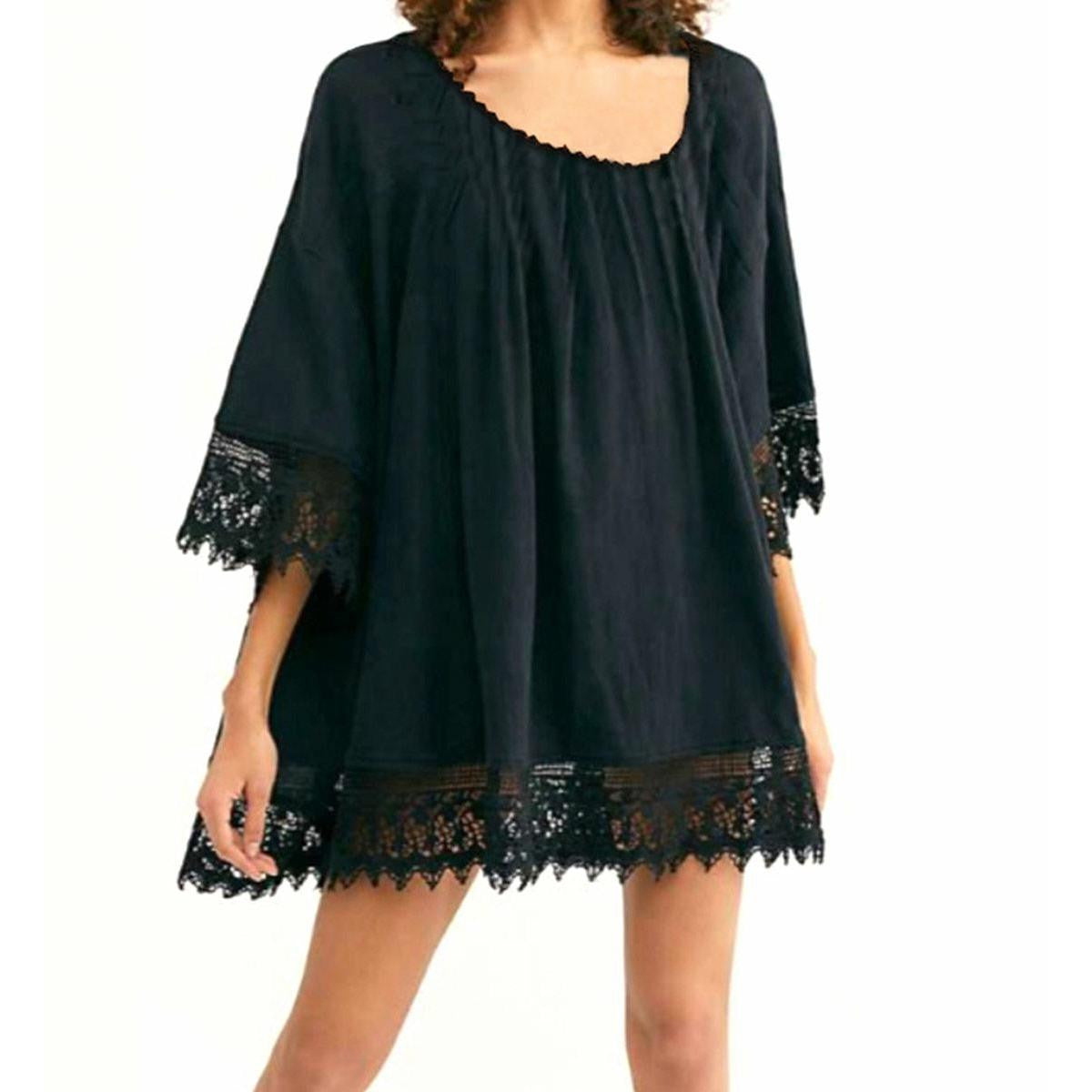 Tunica Rochie de plaja aerisita usoara si delicata culoare Neagra Universala